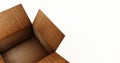 3D rendering of Opened Cardboard box Royalty Free Stock Photo