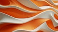 3d rendering of an orange and white wavy wall Royalty Free Stock Photo