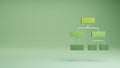 3D rendering organizational chart template Royalty Free Stock Photo