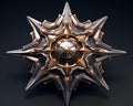 a 3d rendering of an ornate metal star