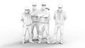 3D rendering - Outlined construction team silhouettes