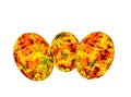 3d rendering. Oval spheres painted with bright autumn colors