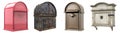 3D Rendering Pack of a Vintage Mail Box for Letters on Transparent Background Royalty Free Stock Photo