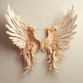 3d rendering of a pair of angel wings on a white background