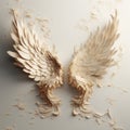 3d rendering of a pair of angel wings on a white background