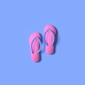 3D RENDERING OF PAIR OF FLIP FLOPS Royalty Free Stock Photo