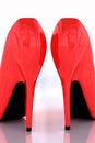 3D rendering of a pair of red highheels on white