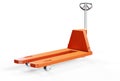 3d rendering of a pallet jack isolated in white studio background Royalty Free Stock Photo