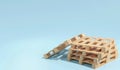 3D rendering pallet stack on the blue sky background Royalty Free Stock Photo