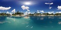 3d rendering of a palms beach in an island bay