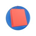 3d rendering paper bag in blue circle. 3d render shopping bag in blue circle. 3d render shopping bag illustration in