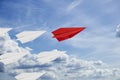 3d rendering paper planes for leadership concept. A paper plane on a sky Royalty Free Stock Photo