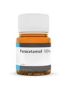 3d rendering of paracetamol bottle with pills over white Royalty Free Stock Photo