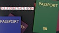 A 3D rendering of a passport and the word \'DEPORTATION\' Royalty Free Stock Photo