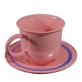 3d rendering Pastel color ceramic Coffee Cup isolated transparant background