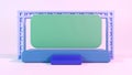 3D rendering of pastel cute minimal stage with aluminum truss and blank backdrop for all event