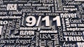 3D rendering Patriot Day. USA patriot day 9.11 text effect