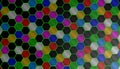 3D rendering pattern of many colored hexagons