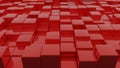 3D rendering of a pattern of red cubes for backgrounds and textures