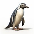 Hyperrealistic Penguin Illustration On White Background