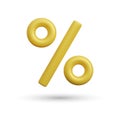 3D rendering percent sign element. Realistic vector percentage icon.Percentage, discount, sale, promotion concept. Vector