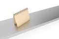 3D Rendering Notebook or Desk Calendar on Shelf