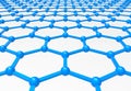 3d rendering. perspective view of hexagonal relation structure mesh pattern with clipping path on white background Royalty Free Stock Photo