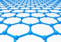 3d rendering. perspective view of hexagonal relation structure mesh pattern with clipping path on white background Royalty Free Stock Photo