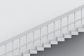 3d rendering. perspective view of modern gray cement stairs on wall background
