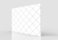 3d rendering. perspective view of textured white geometric grid pattern tile wall with clipping path on gray background. Royalty Free Stock Photo