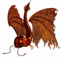 3d-illustration of an isolated fantasy firebird creature