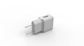 3D rendering of phone charger socket plug electrical charge jack. Isolated in studio background Royalty Free Stock Photo