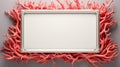 Minimalist Coral Frame Mockup On Silver Background Royalty Free Stock Photo