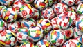 3d rendering Pile of classic soccer balls Royalty Free Stock Photo