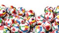 3d rendering Pile of classic soccer balls Royalty Free Stock Photo