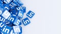 Linkedin icons with copy space Royalty Free Stock Photo