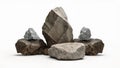 3d rendering of a pile of stones isolated in white studio background Royalty Free Stock Photo