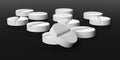 3d rendering pills on black background Royalty Free Stock Photo