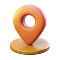 3D Rendering of Pin Location Icon Representing Digital GPS Navigation and Map Positioning Concept
