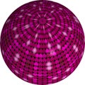 3d rendering of pink disco ball isolated on white background