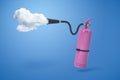 3d rendering of pink foam portable fire extinguisher on blue background