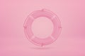 3d rendering of pink lifebuoy ring on pink background Royalty Free Stock Photo