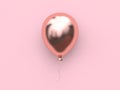 3d rendering pink metallic rose gold reflection balloon