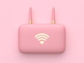 3d rendering pink minimal abstract technology equipment wifi router