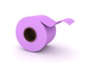 3D Rendering of a pink roll of toilet paper