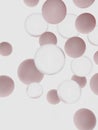 3D Rendering Pink or Transparent Acrylic Glass Spheres Abstract Background