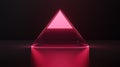 A 3D rendering of a pink triangular prism with a gradient background. Royalty Free Stock Photo