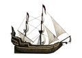 3D Rendering Pirate Ship on White Royalty Free Stock Photo