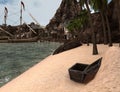 3D Rendering Pirate Treasure Islnad Royalty Free Stock Photo