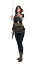 3D Rendering Pirate Woman on White